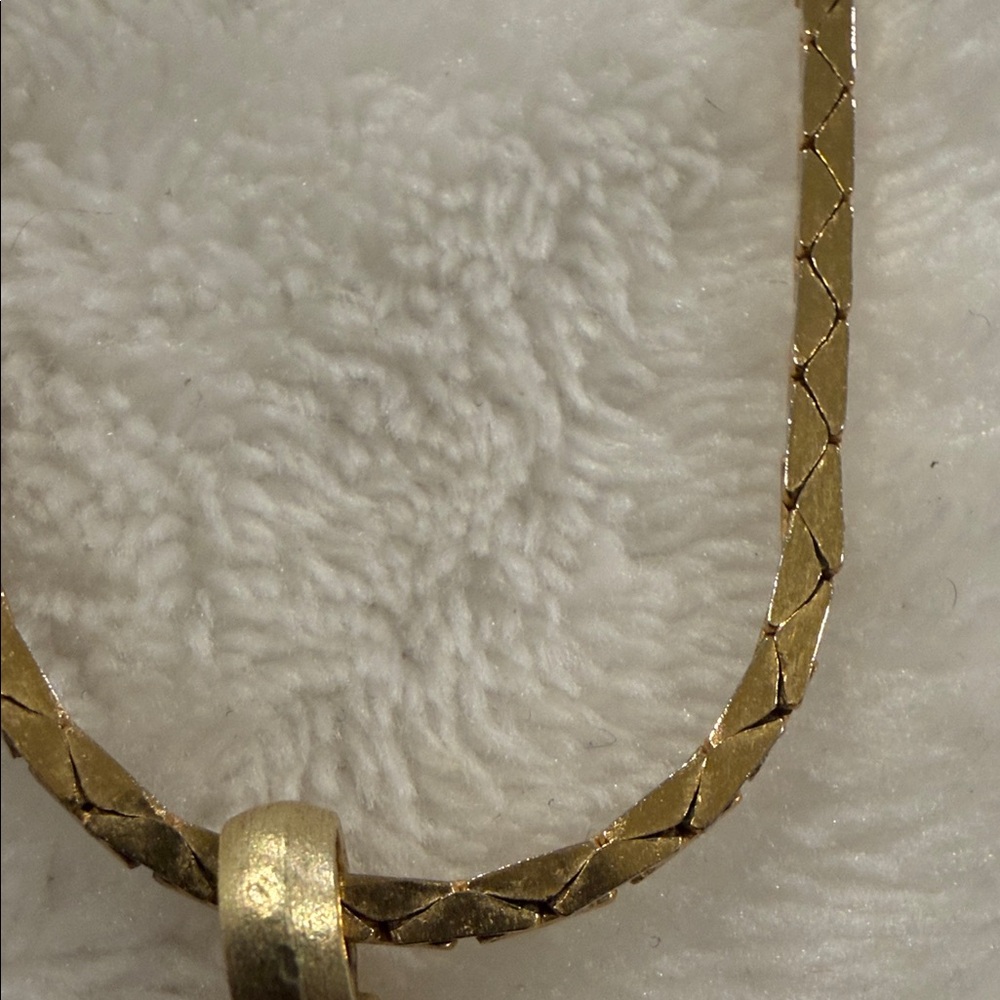 Intricate Gold Tone and Blue Mosaic Necklace - Picture 6 of 13